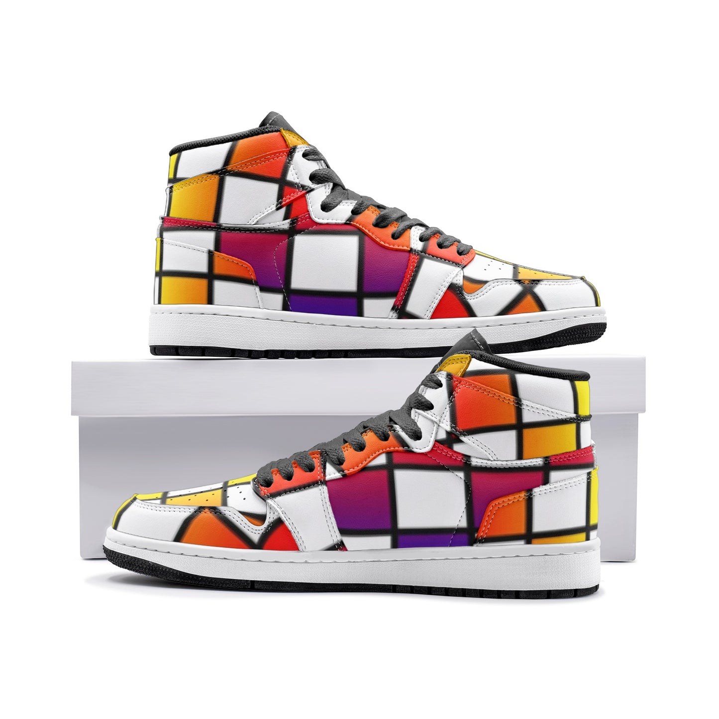 VIPER HIP HOP SHOES High Top Style 55TO 02 Multi Cubes Sneakers