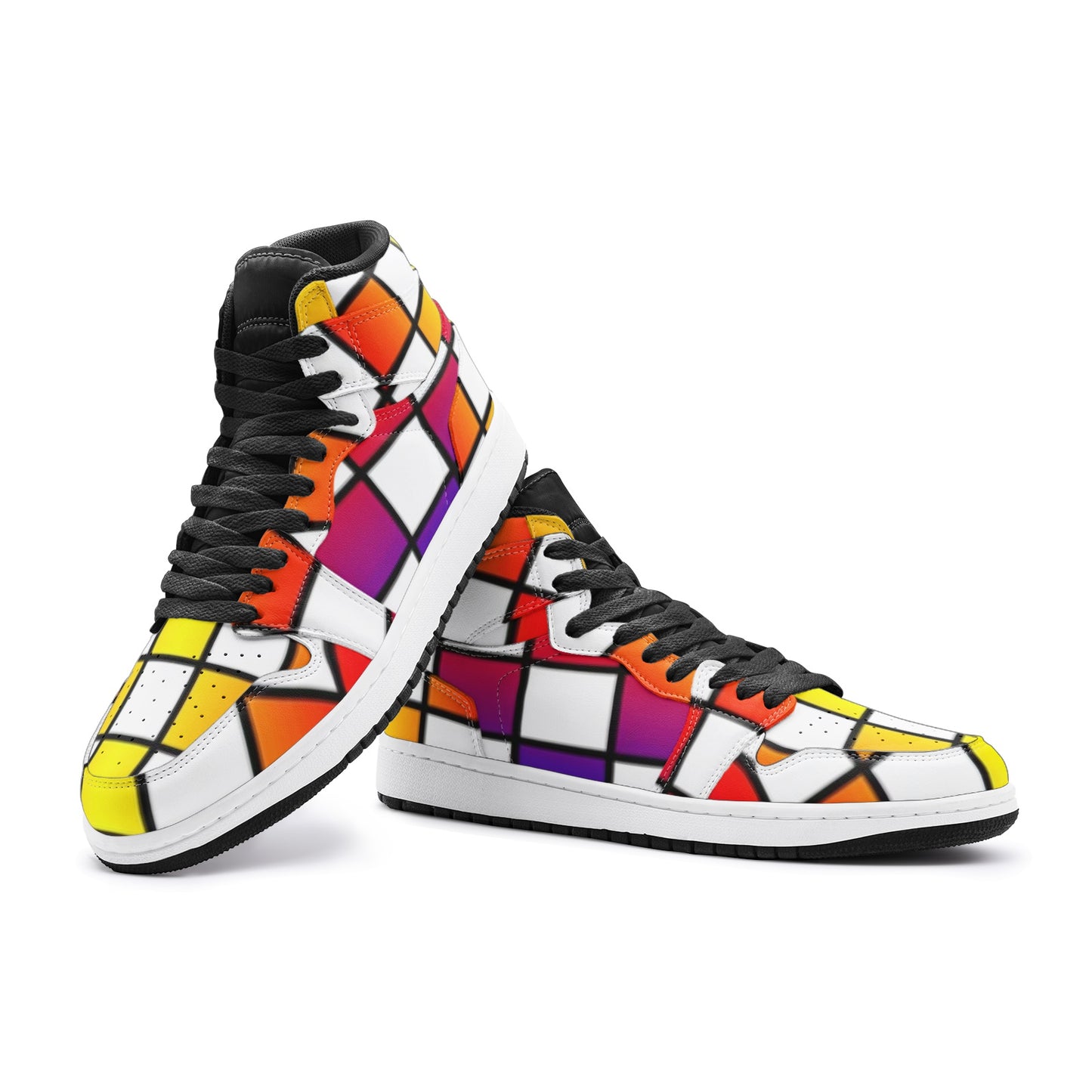 VIPER HIP HOP SHOES High Top Style 55TO 02 Multi Cubes Sneakers