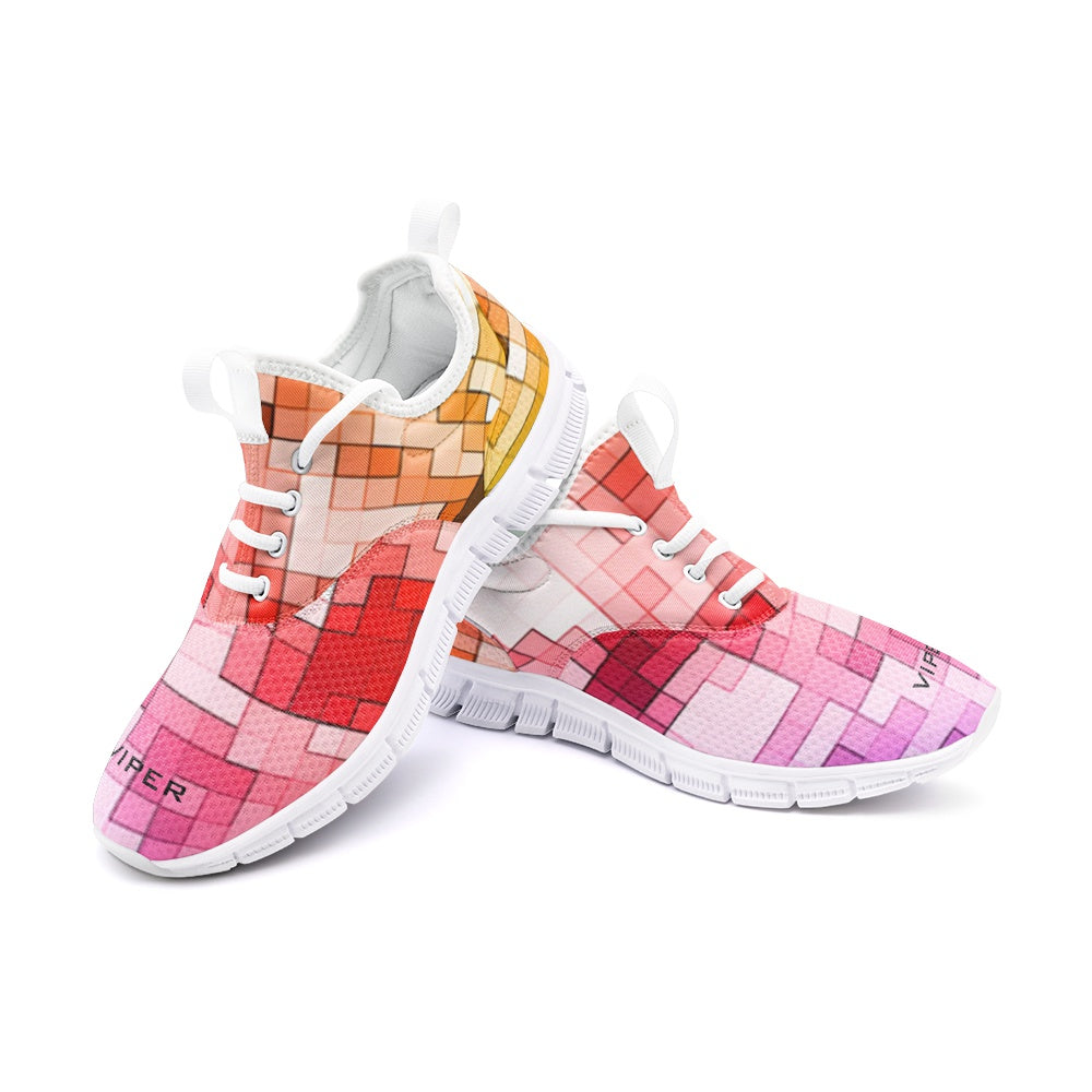 VIPER SHOES STYLE 54TF Abstract Geometric Mosaic Unisex Lightweight Sneaker City Running Shoes