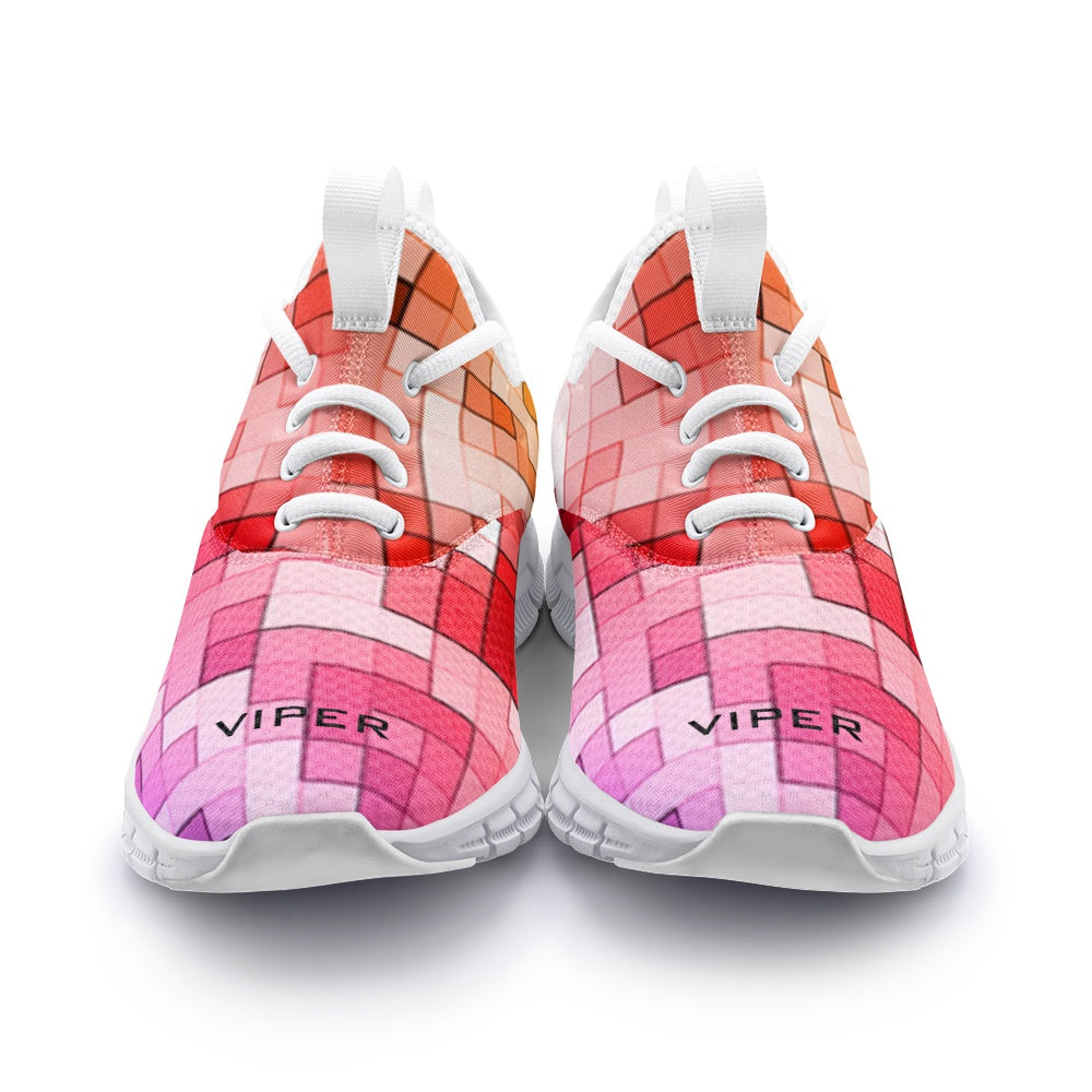 VIPER SHOES STYLE 54TF Abstract Geometric Mosaic Unisex Lightweight Sneaker City Running Shoes