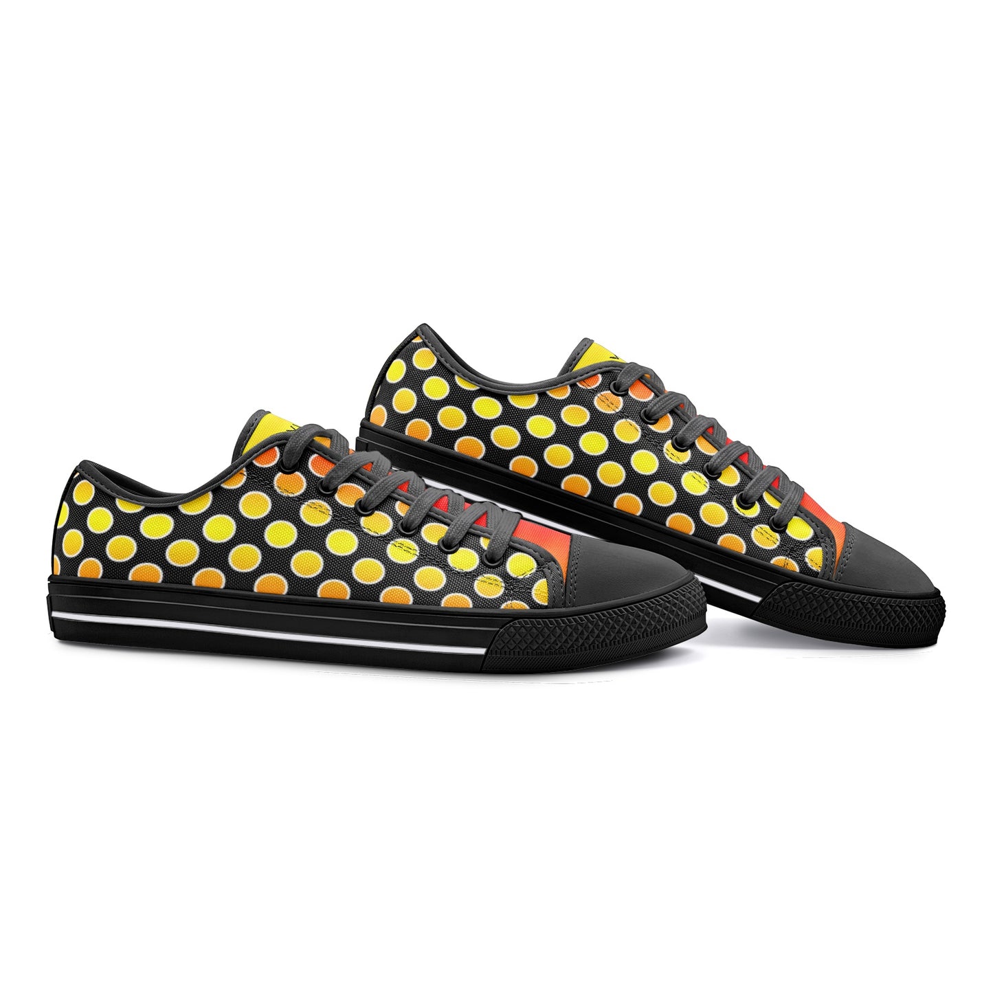 VIPER SHOES STYLE 54TT Low Top Abstract Circle Black Canvas Shoes