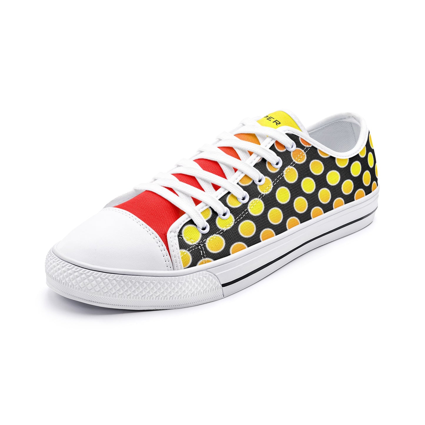 VIPER SHOES STYLE 54TT Low Top Abstract Circle Black Canvas Shoes