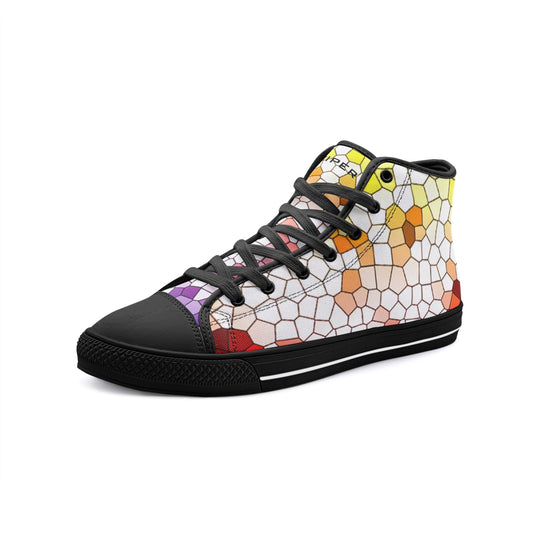 VIPER HIP HOP SHOES High Top Mosaic Yellow Canvas Style 54TO