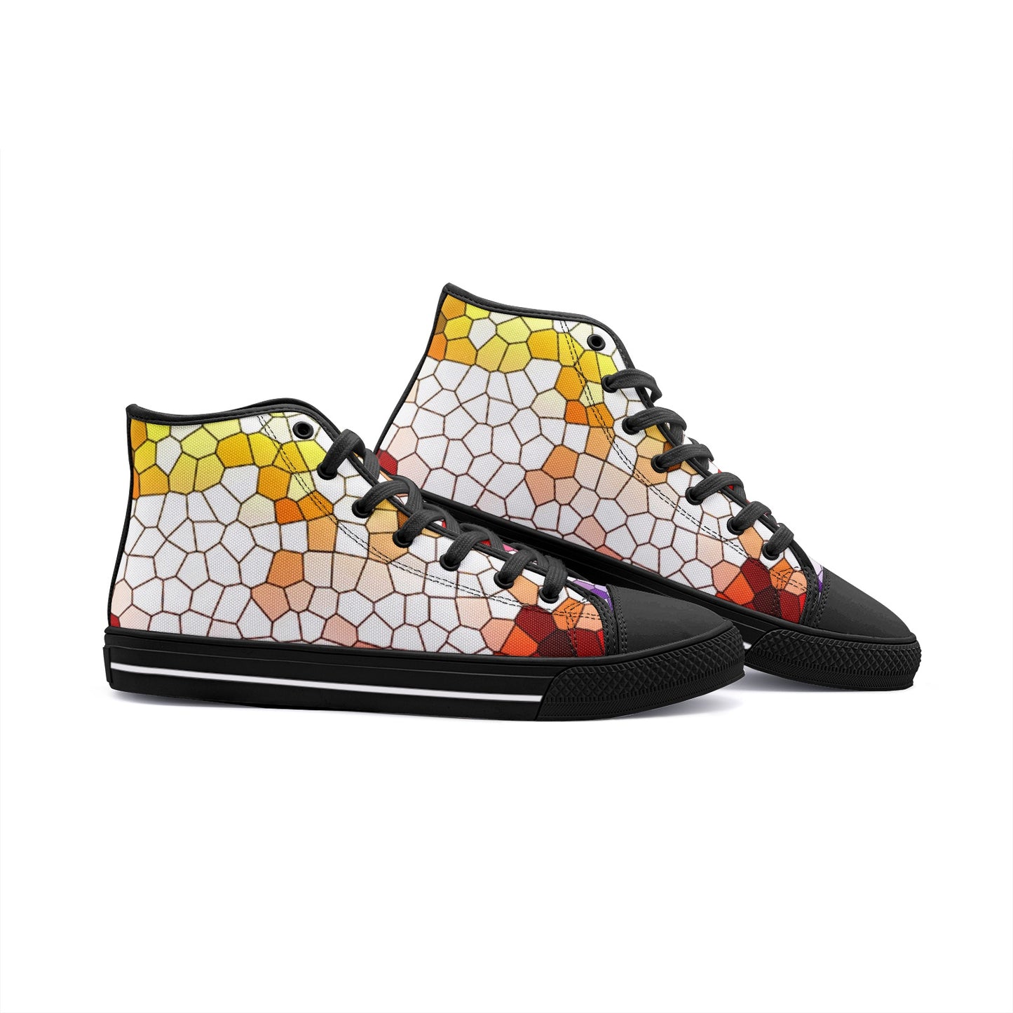 VIPER HIP HOP SHOES High Top Mosaic Yellow Canvas Style 54TO