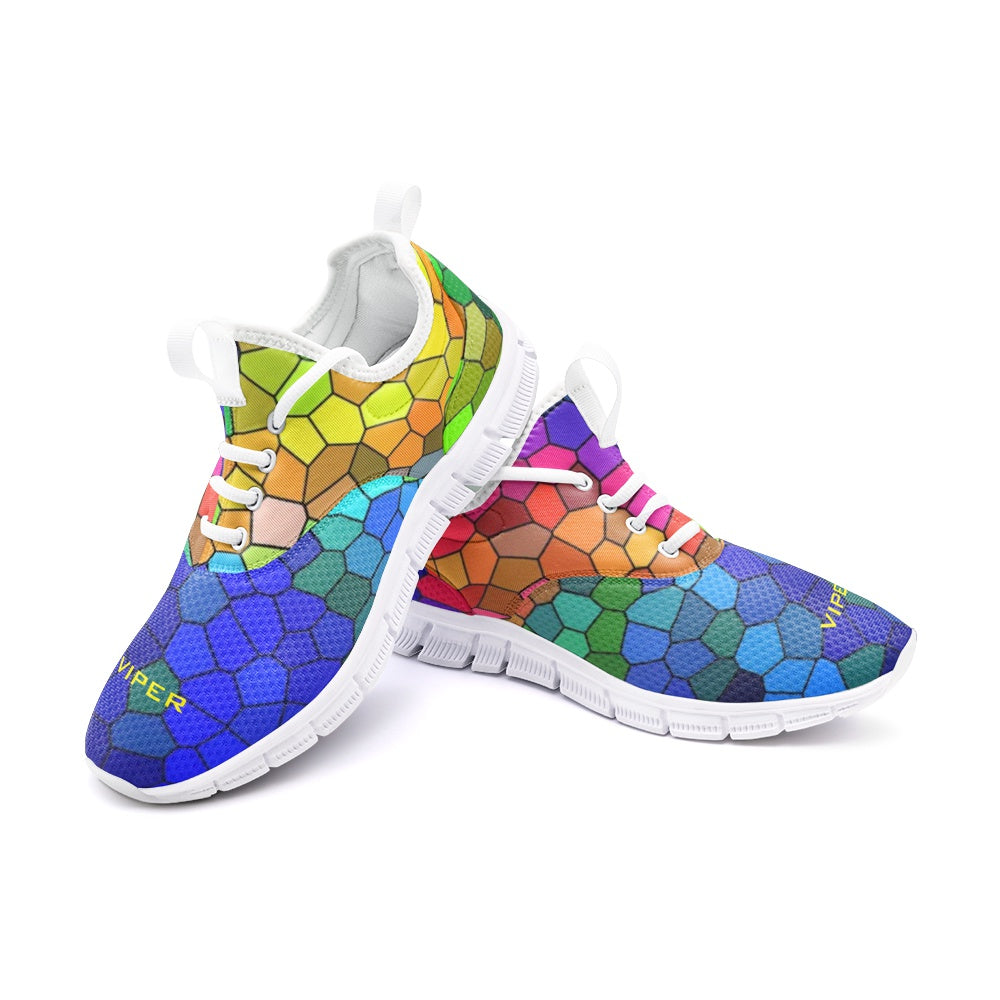 VIPER SHOES STYLE 54TF Multi Mosaic Abstract Unisex Lightweight Sneaker City Running Shoes