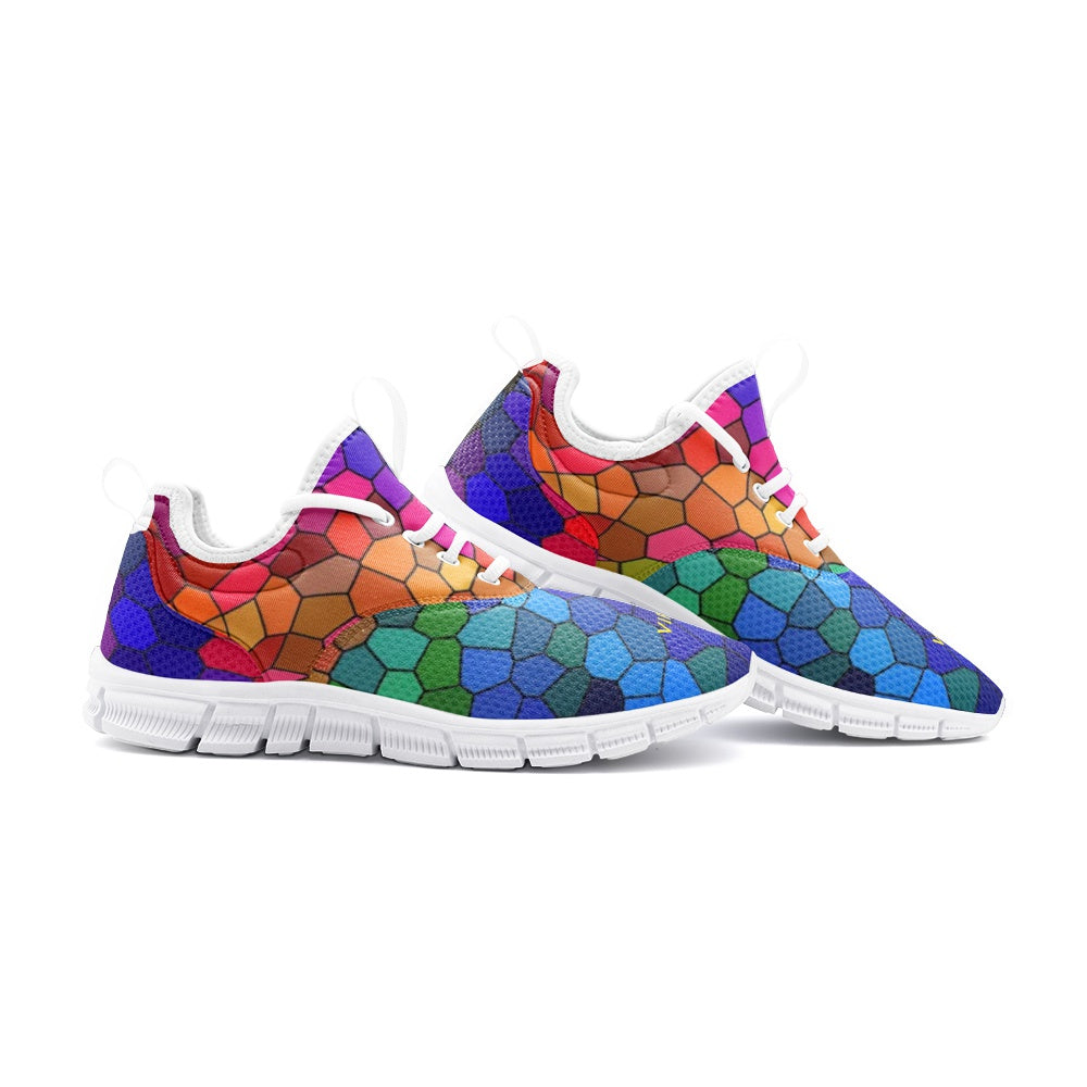 VIPER SHOES STYLE 54TF Multi Mosaic Abstract Unisex Lightweight Sneaker City Running Shoes