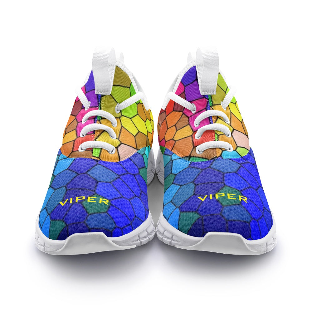 VIPER SHOES STYLE 54TF Multi Mosaic Abstract Unisex Lightweight Sneaker City Running Shoes