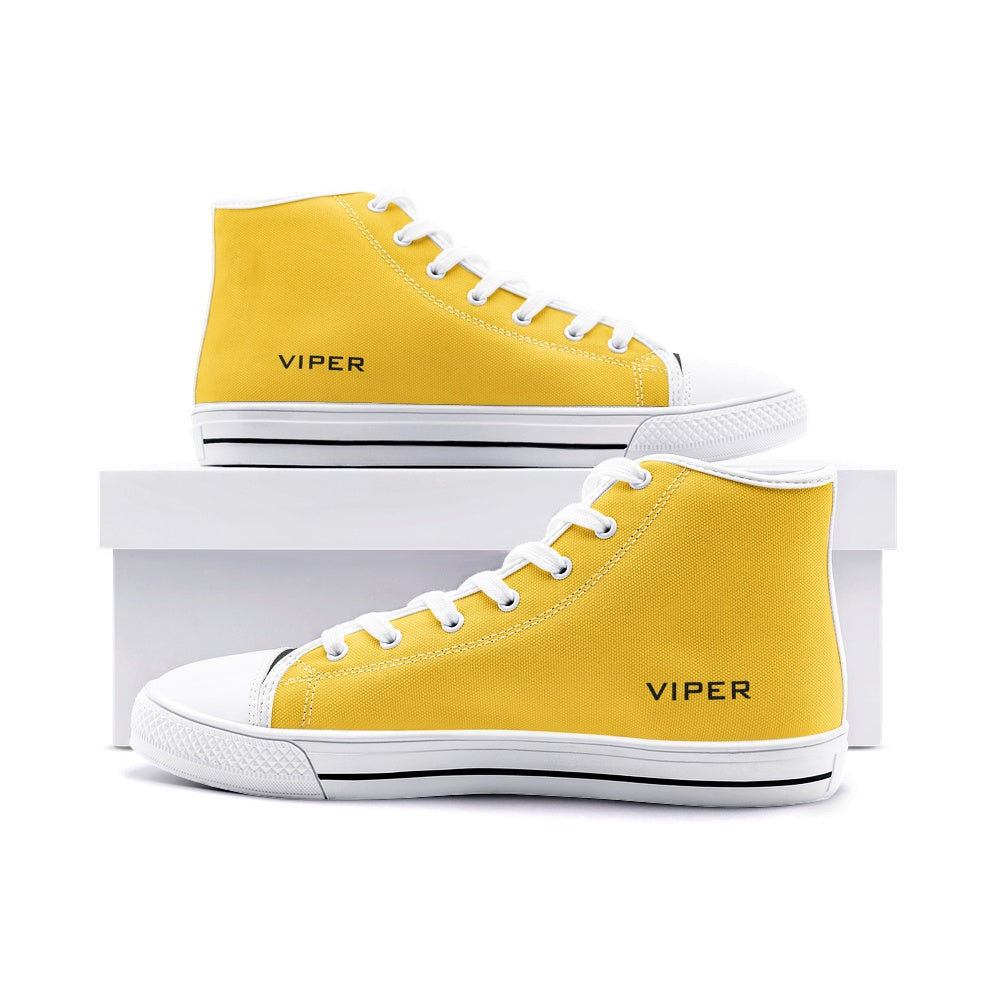 VIPER HIP HOP SHOES High Top Dark Yellow Canvas Style 54TO