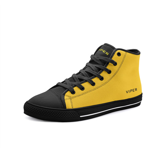 VIPER HIP HOP SHOES High Top Dark Yellow Canvas Style 54TO