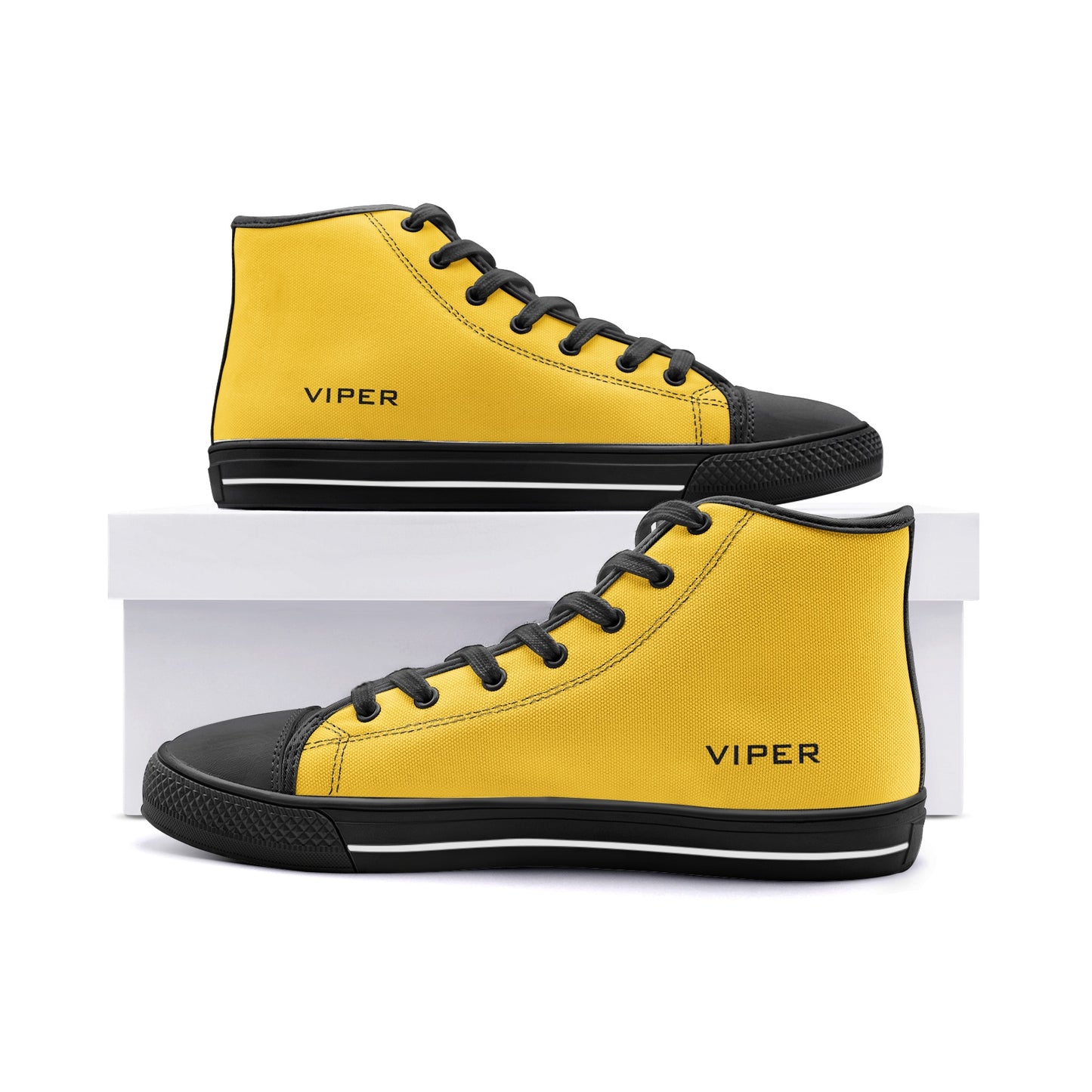 VIPER HIP HOP SHOES High Top Dark Yellow Canvas Style 54TO