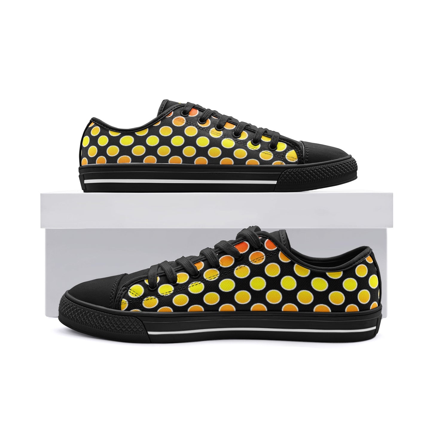 VIPER SHOES STYLE 54TT Low Top Circle Black Canvas Shoes