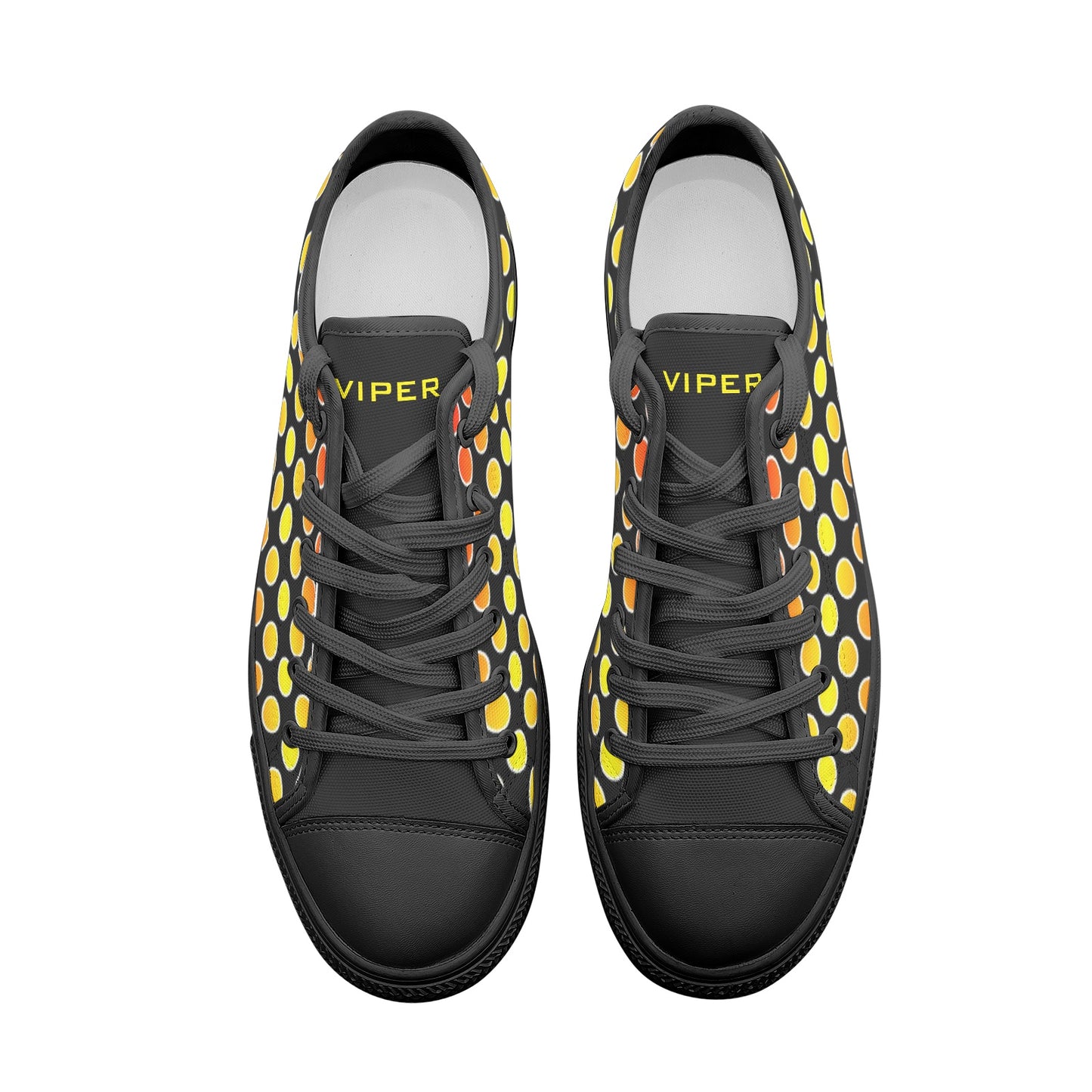 VIPER SHOES STYLE 54TT Low Top Circle Black Canvas Shoes